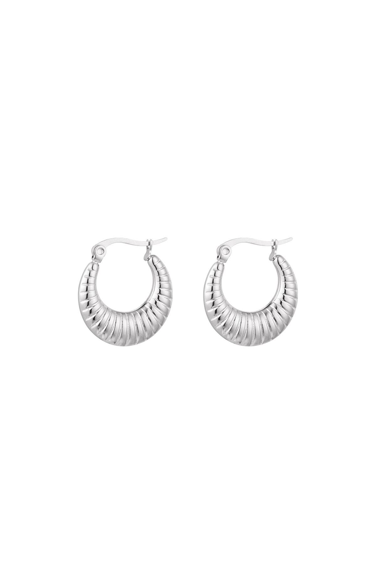 Orecchini basic con stampa Silver Color Stainless Steel 