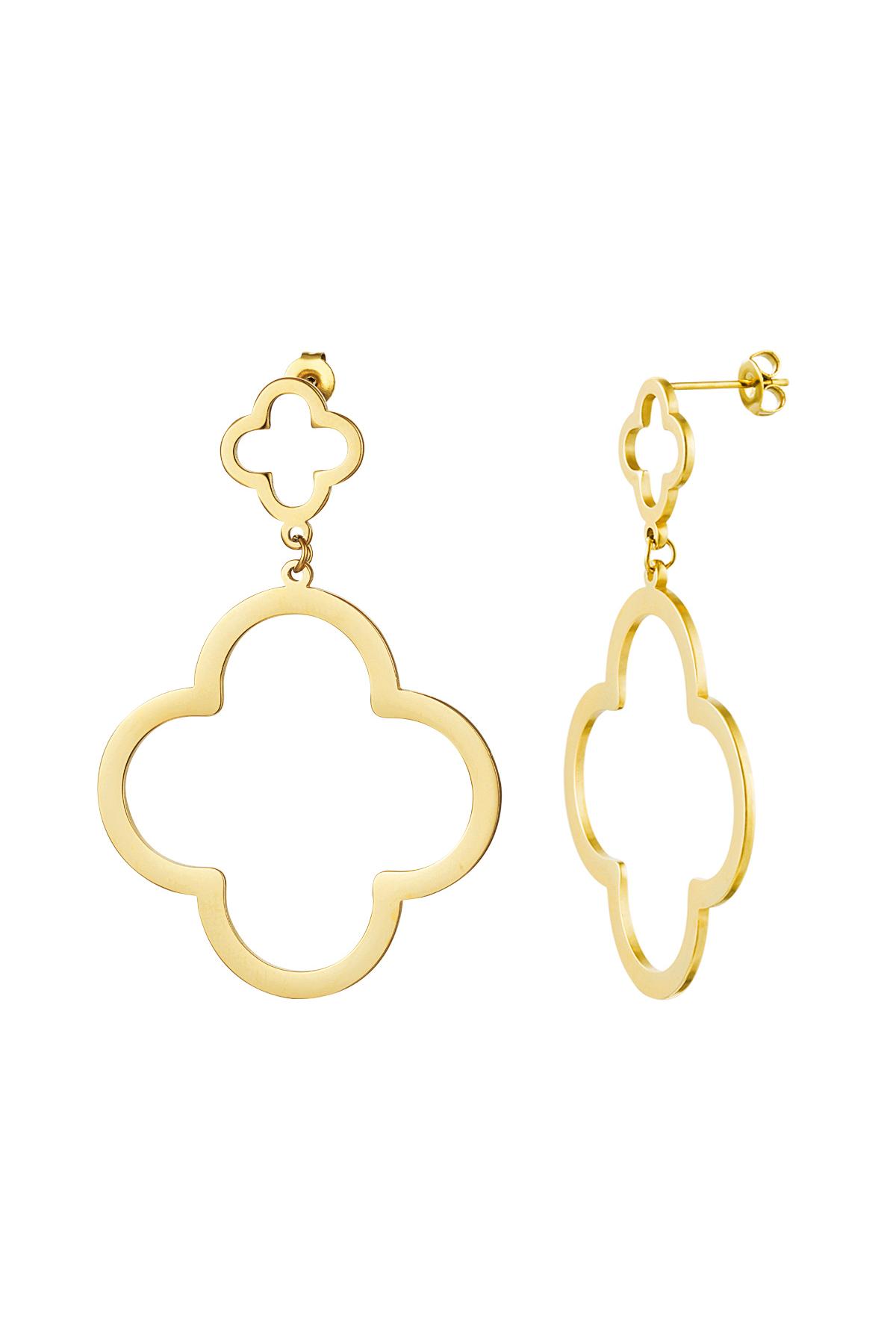 Pendientes 2 tréboles Color dorado Acero inoxidable 