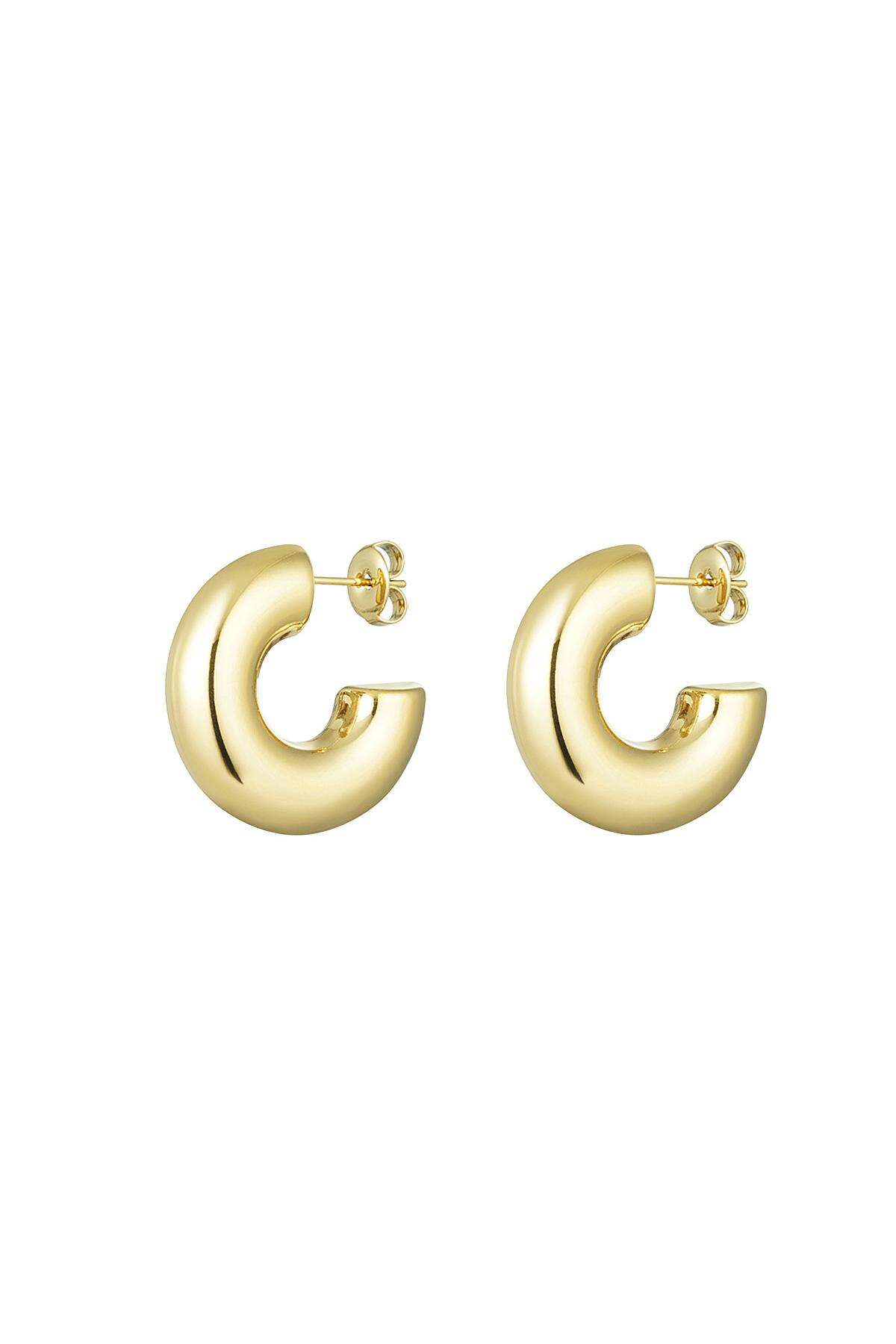 Ear studs half round basic Gold Color Stainless Steel 2