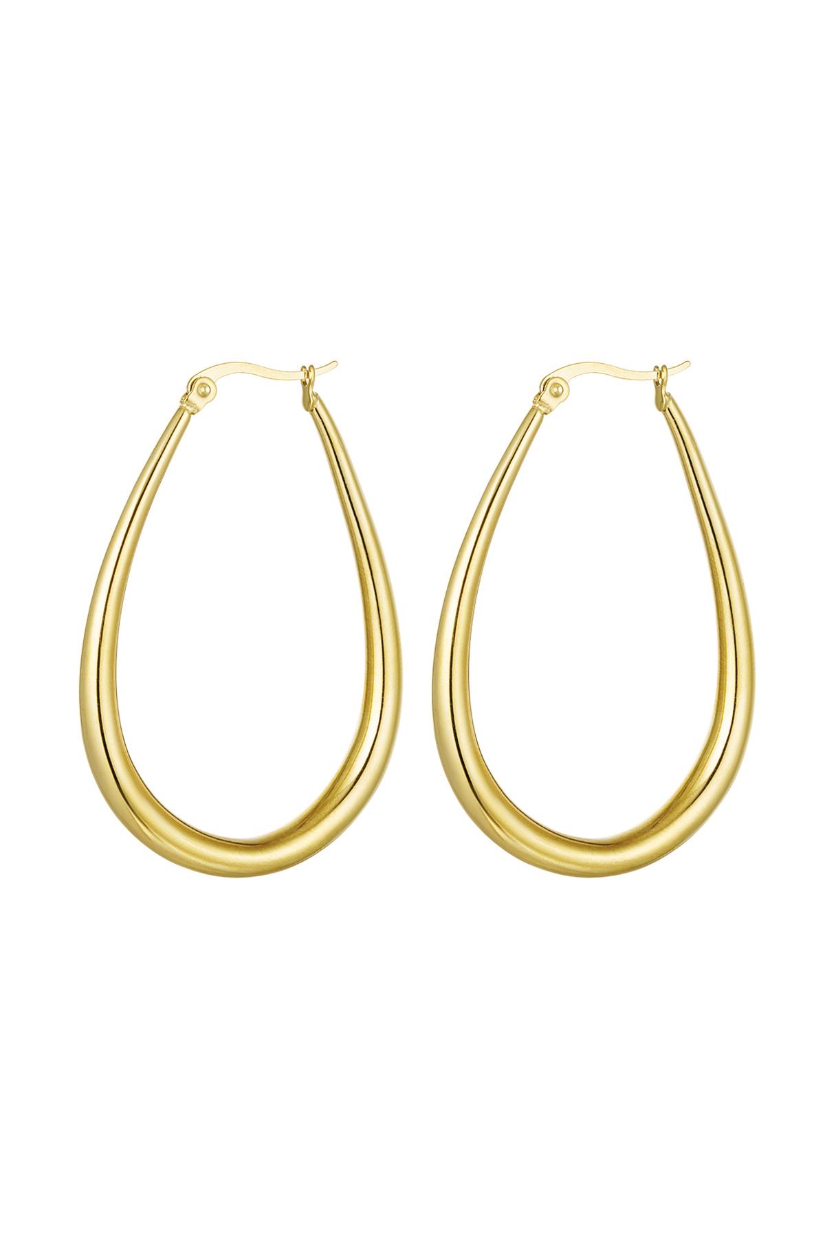 Gli orecchini cadono grandi Gold Stainless Steel 