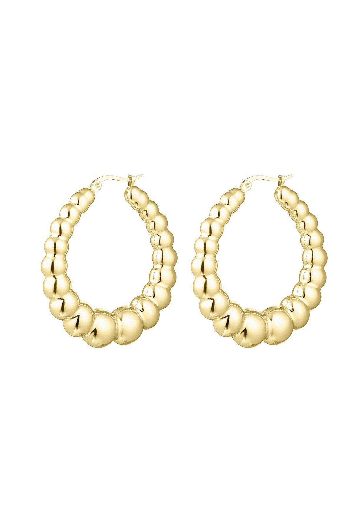 Bolla di orecchini piccola Gold Stainless Steel h5 