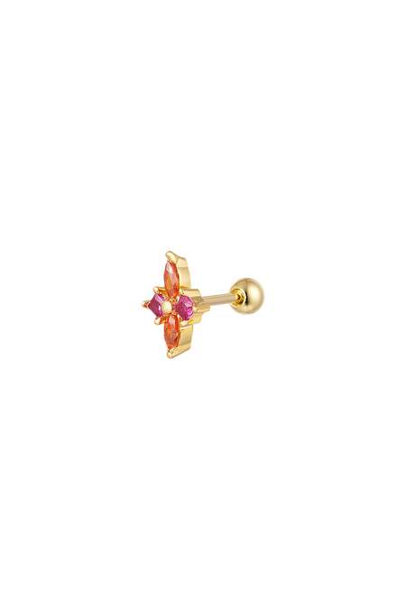 Piercing kleine Blume - Kollektion Sparkle Orange & Goldfarbe Kupfer