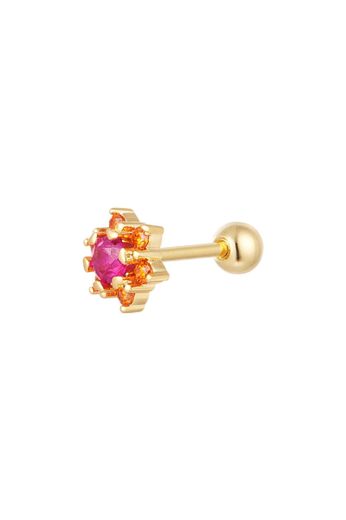 Piercing flor - colección Sparkle Fucsia Cobre h5 Imagen2