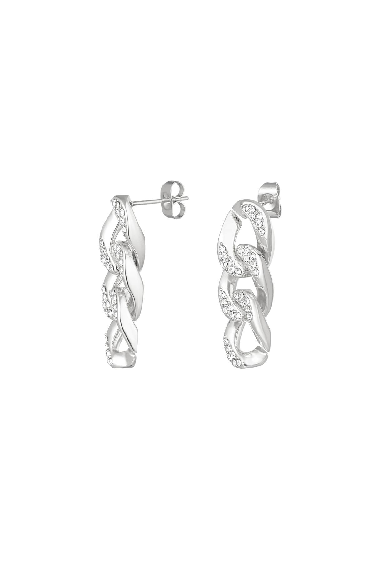 Kulak çıtçıtları bağlantı zirkon Silver Color Stainless Steel h5 