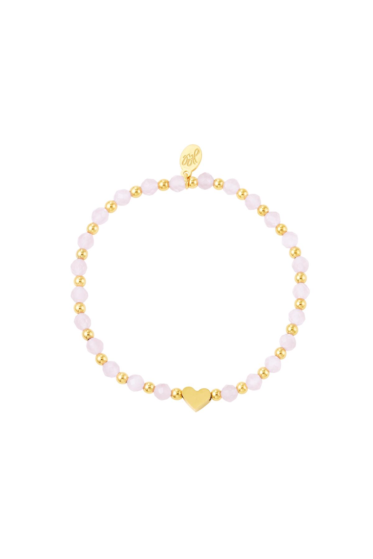 Bead bracelet with pearls Pink & Gold Color Stainless Steel