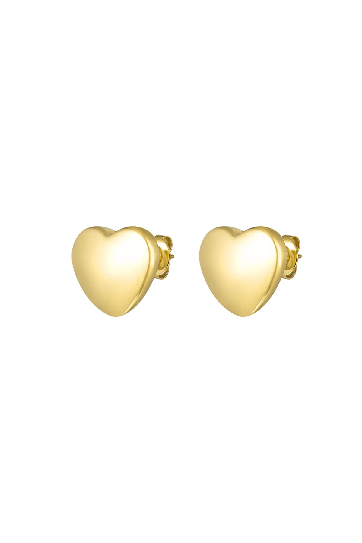Pendientes corazón Color dorado Acero inoxidable h5 