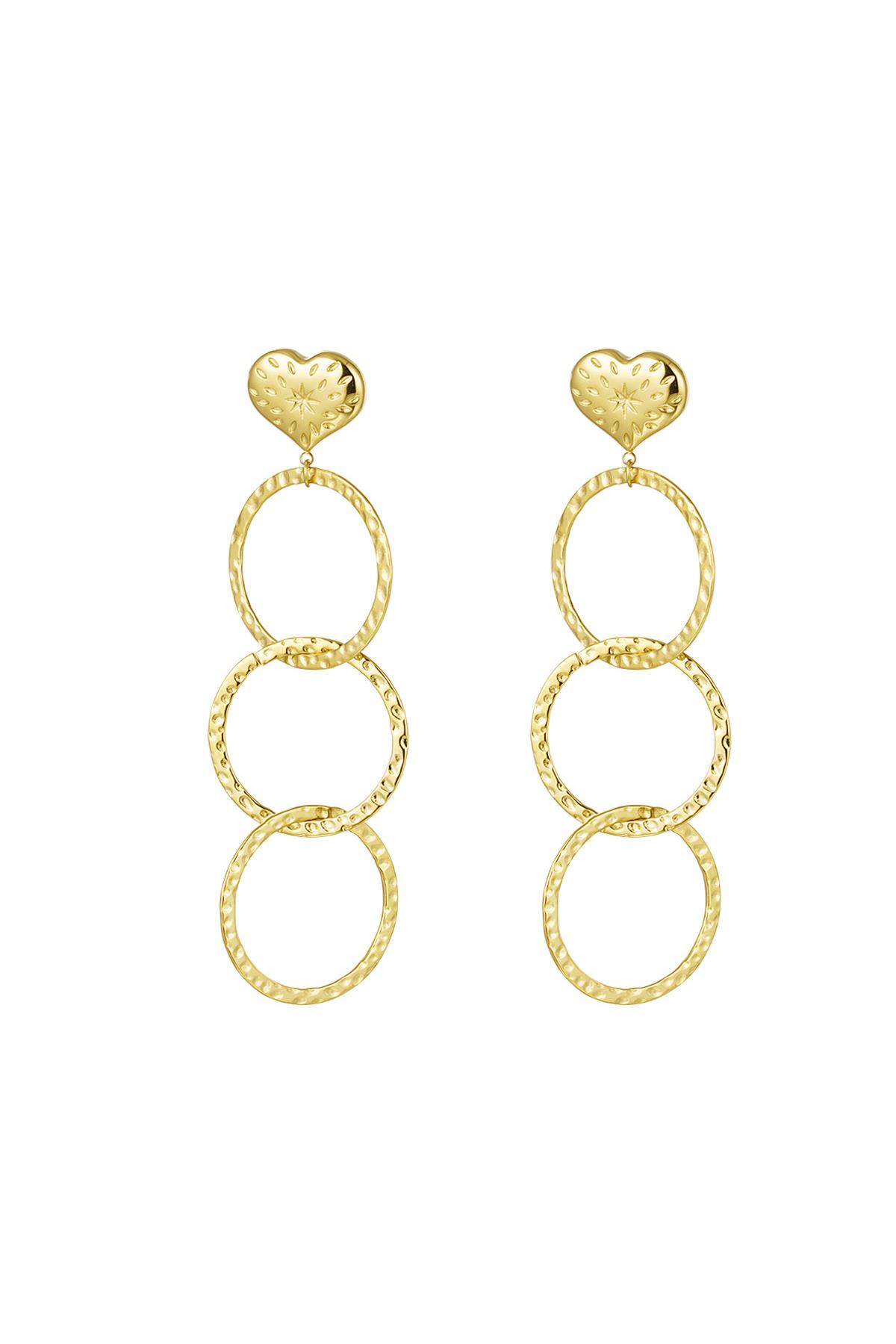 Orecchini statement tre cerchi Gold Stainless Steel 2