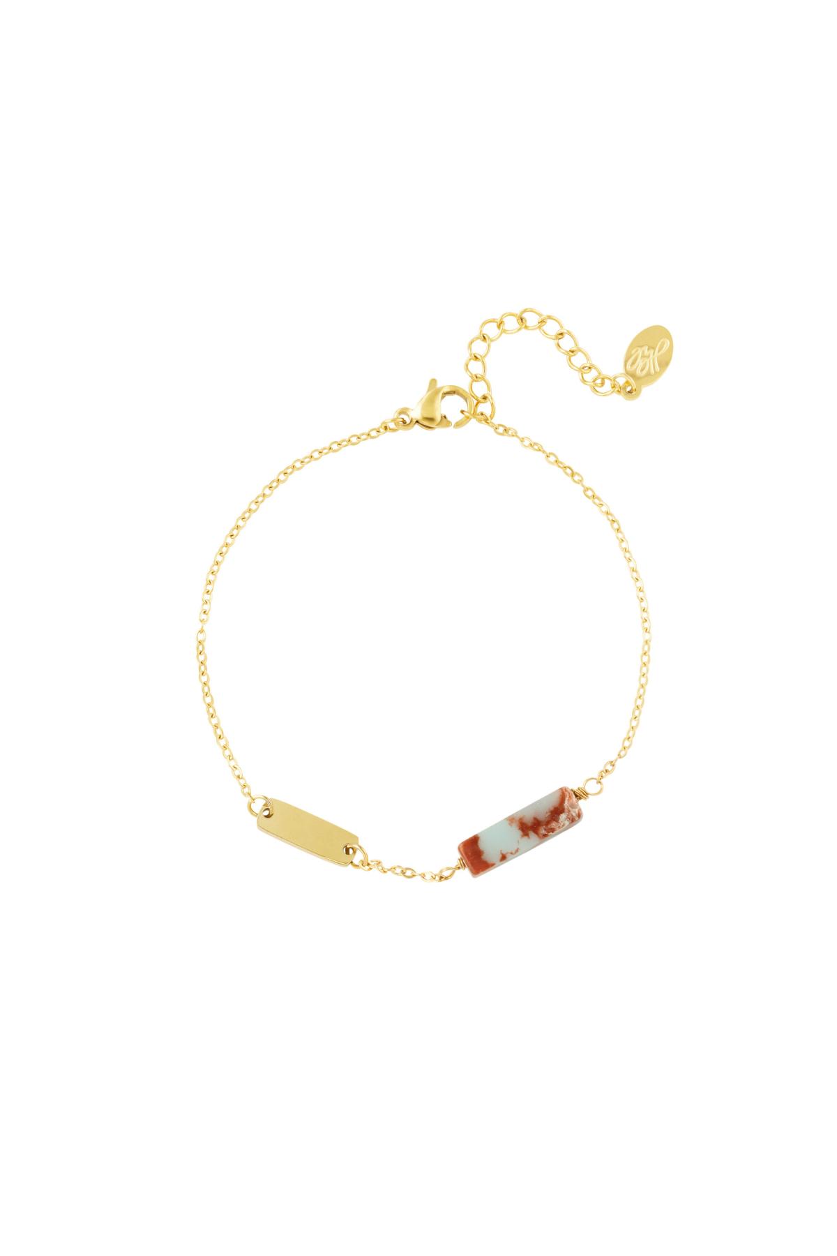 Bracciale base con pietra - Collezione pietre naturali Blue & Gold Stainless Steel h5 