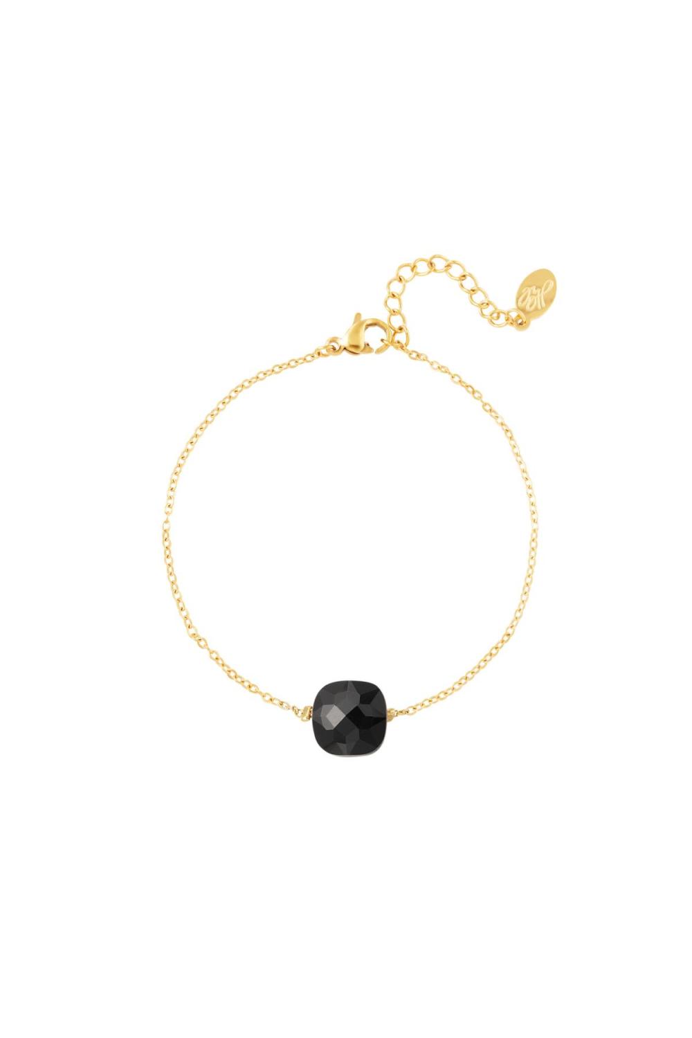 Bracciale Con Pietra - Collezione Pietre Naturali Green & Gold Stainless Steel 