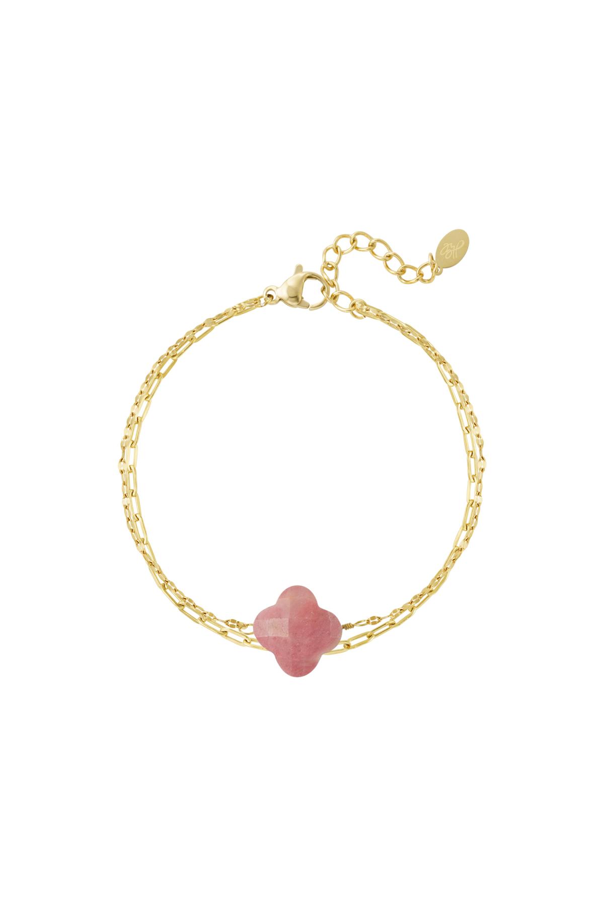 Groothandel Dubbel Armband RVS Goudkleurig en Groen Natuursteen Collectie voor Vrouwen Set van 1, foto 5 van 5
