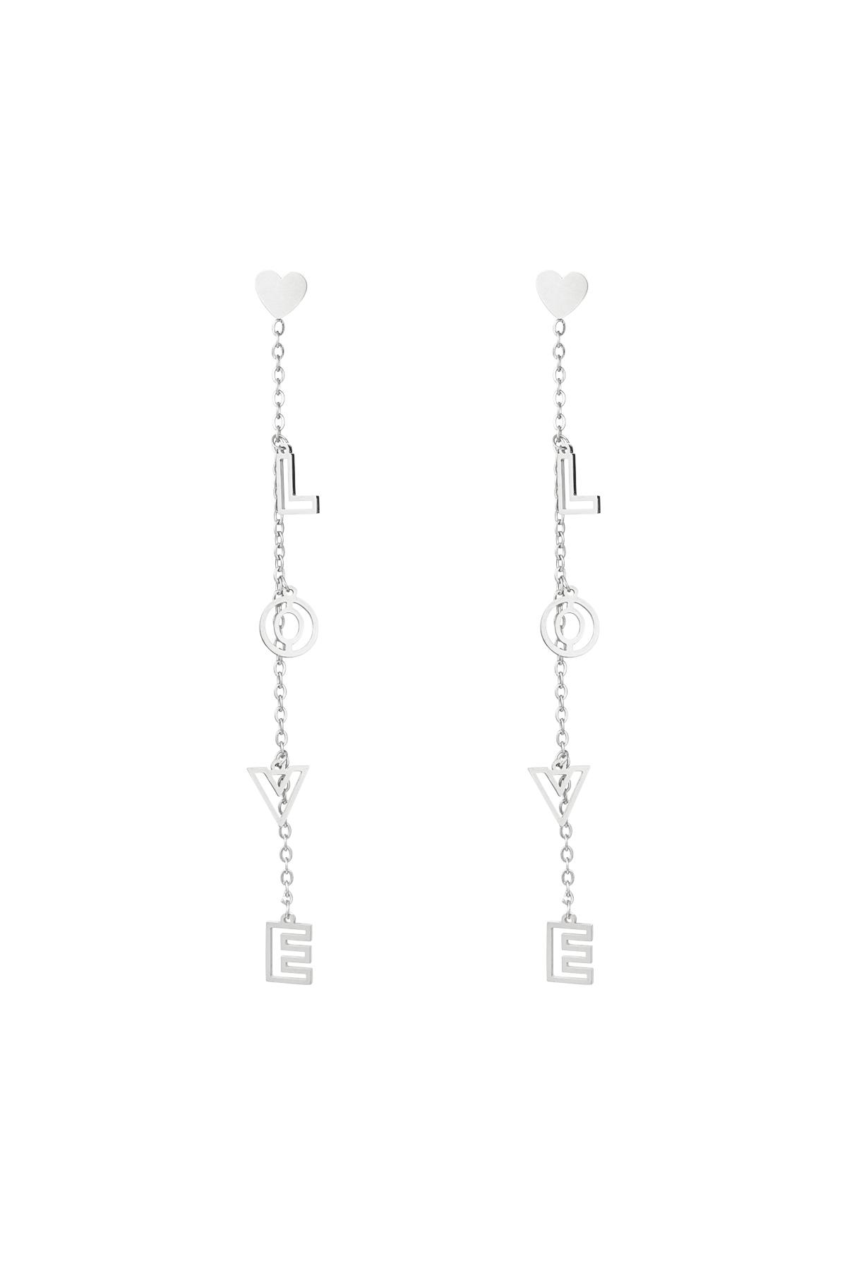 aretes amor Plata Acero inoxidable h5 