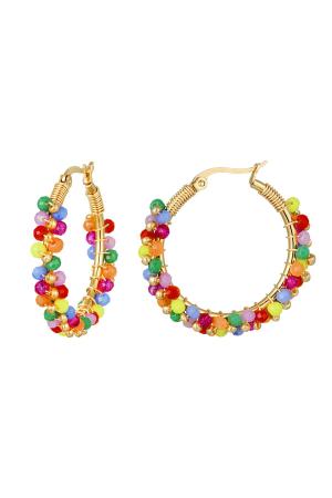 Festa Di Perline Orecchini Fuchsia Stainless Steel h5 