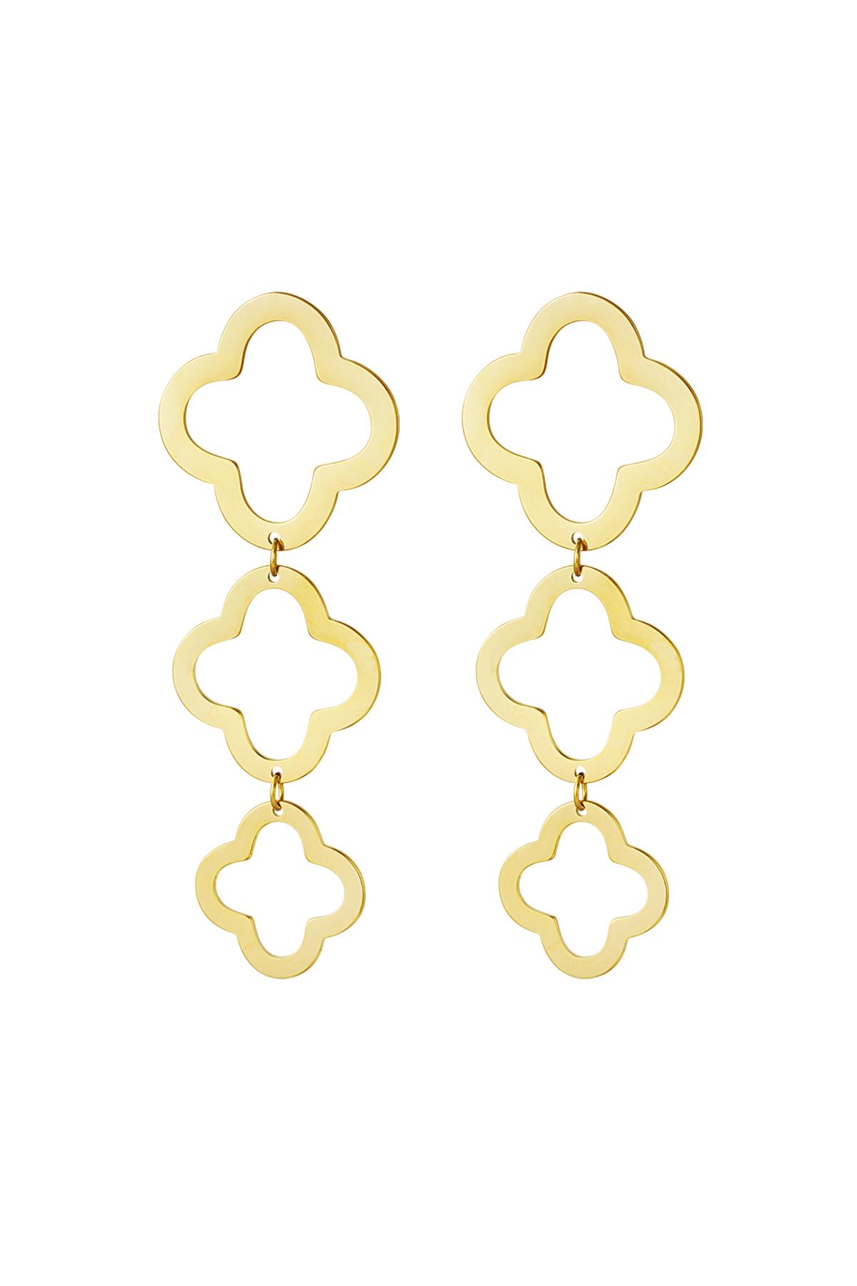 Statement earrings clovers Gold Color Stainless Steel