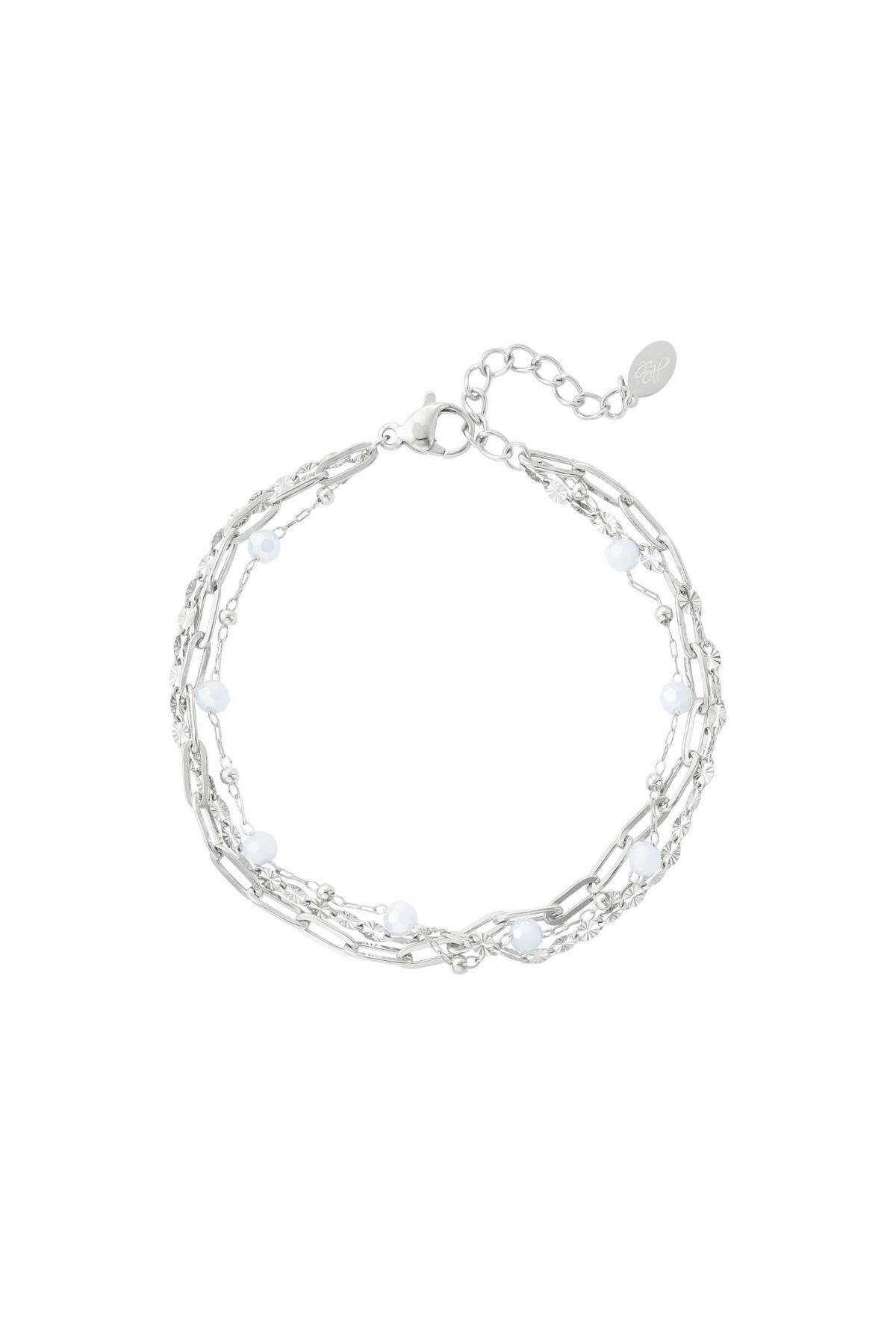 Pulsera tres capas de detalles de colores Color dorado Acero inoxidable (Pack with plastic bag) 