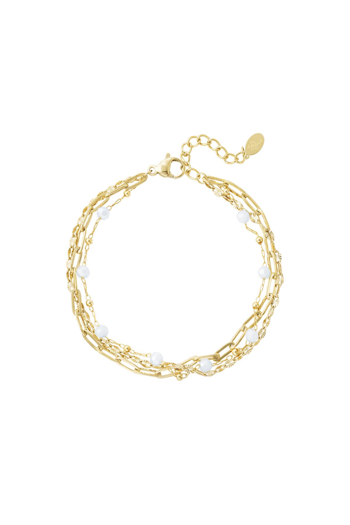 Bracelet three layers of colored details Gold color Stainless Steel 2