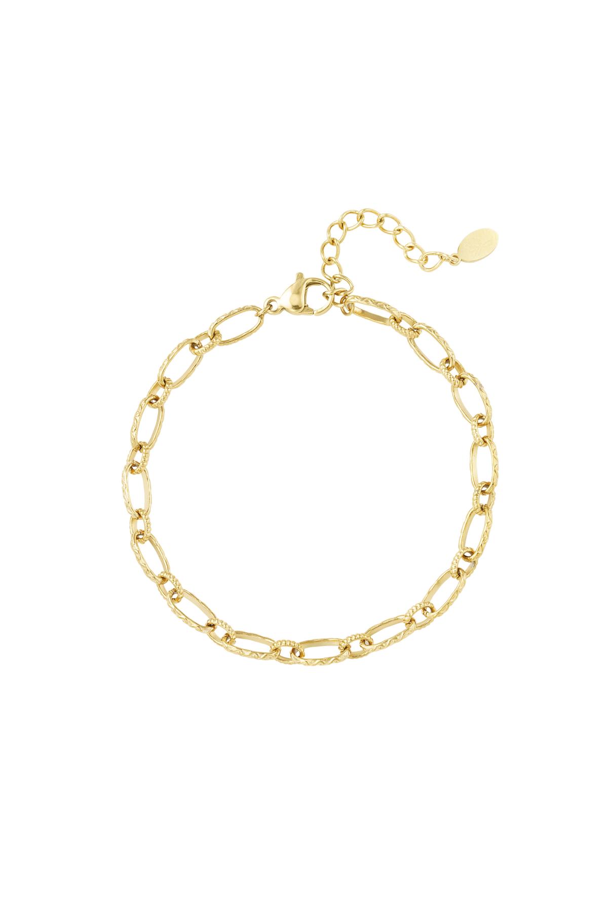 Bracciale a maglie sottile Gold Stainless Steel h5 