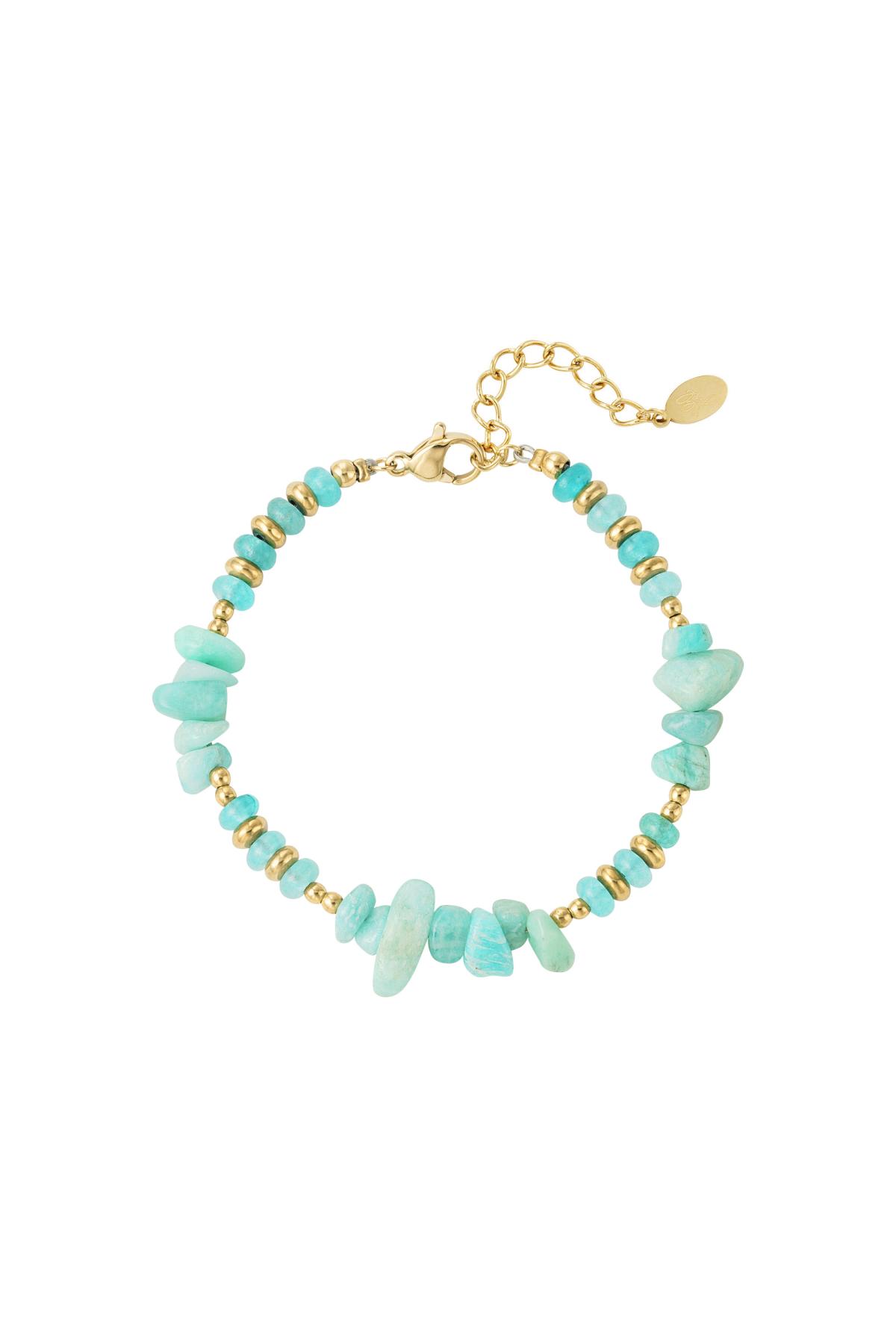 Bracciale perline diverse - Collezione di pietre naturali Turquoise & Gold Stone 