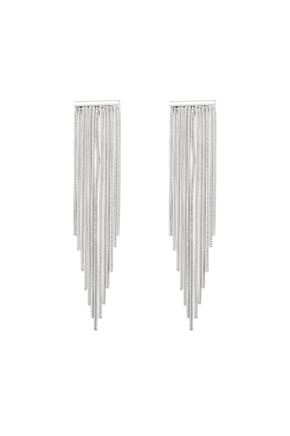 Statement oorbellen punt Zilver Stainless Steel h5 