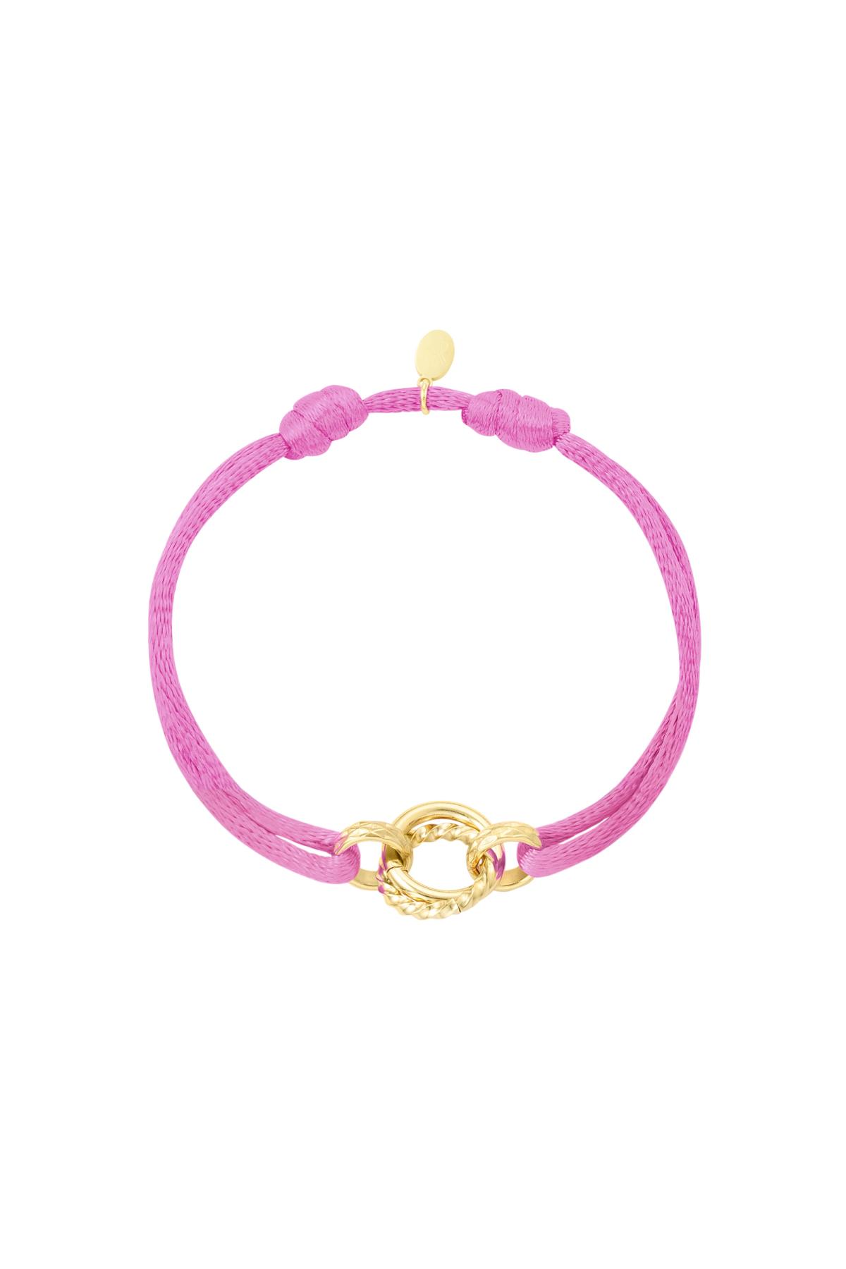 Cerchio bracciale in tessuto Pink & Gold Stainless Steel h5 