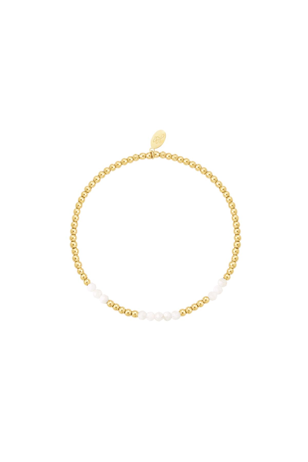 Bracciale con perline combinato - Collezione di pietre naturali White gold Stone h5 