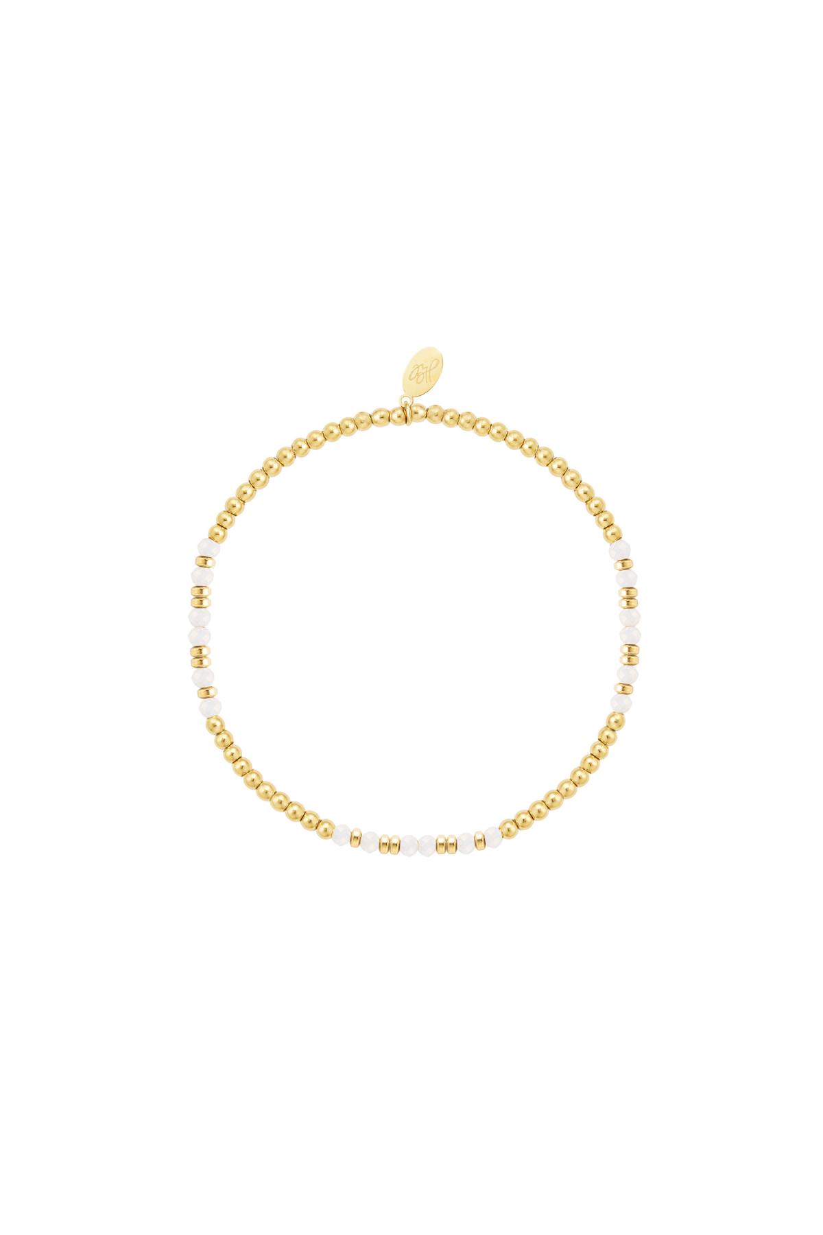 Pulsera de abalorios diferentes abalorios - blanco - colección Piedras naturales Color dorado blanco Stone h5 