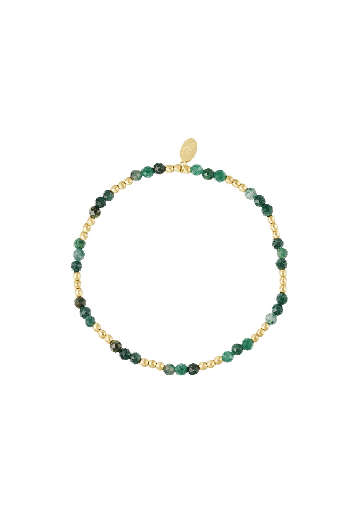 Groothandel Geparel Armband RVS Statement Groen & Goudkleurig Collectie Natuursteen