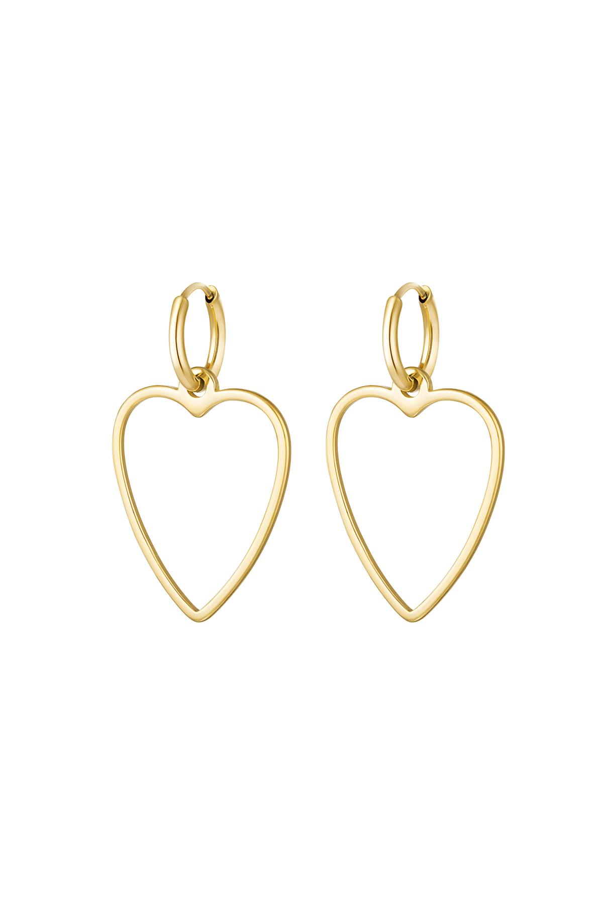 Orecchini cuore basic Gold Stainless Steel h5 