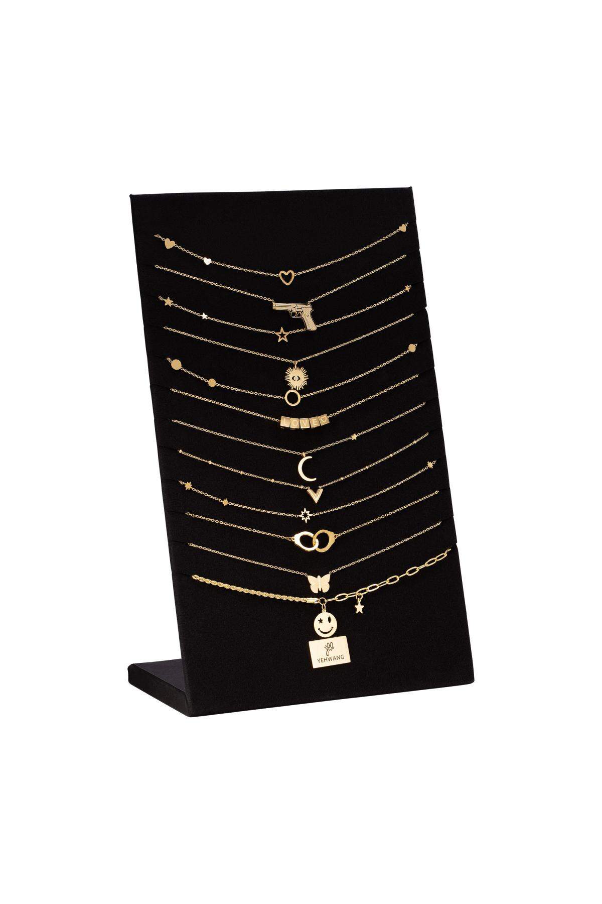 set of 12 stainless steel necklaces  h5 