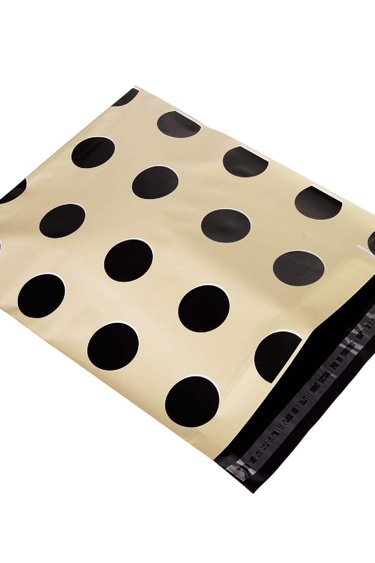 Versandtasche aus Plastik Schwarz & Beige Kunststoff h5 Bild2