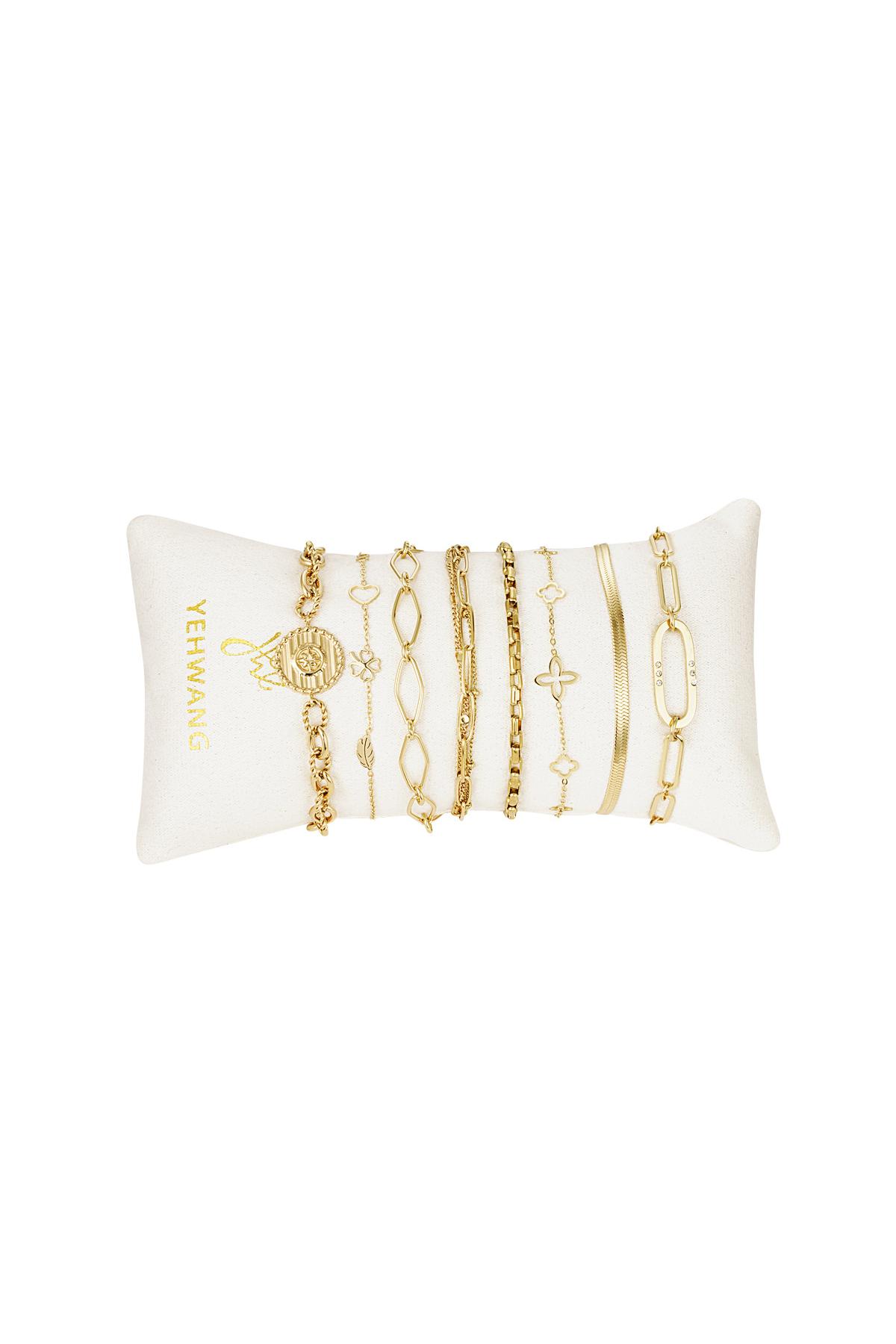 Bracelets display jewelry set charms Gold Color Stainless Steel