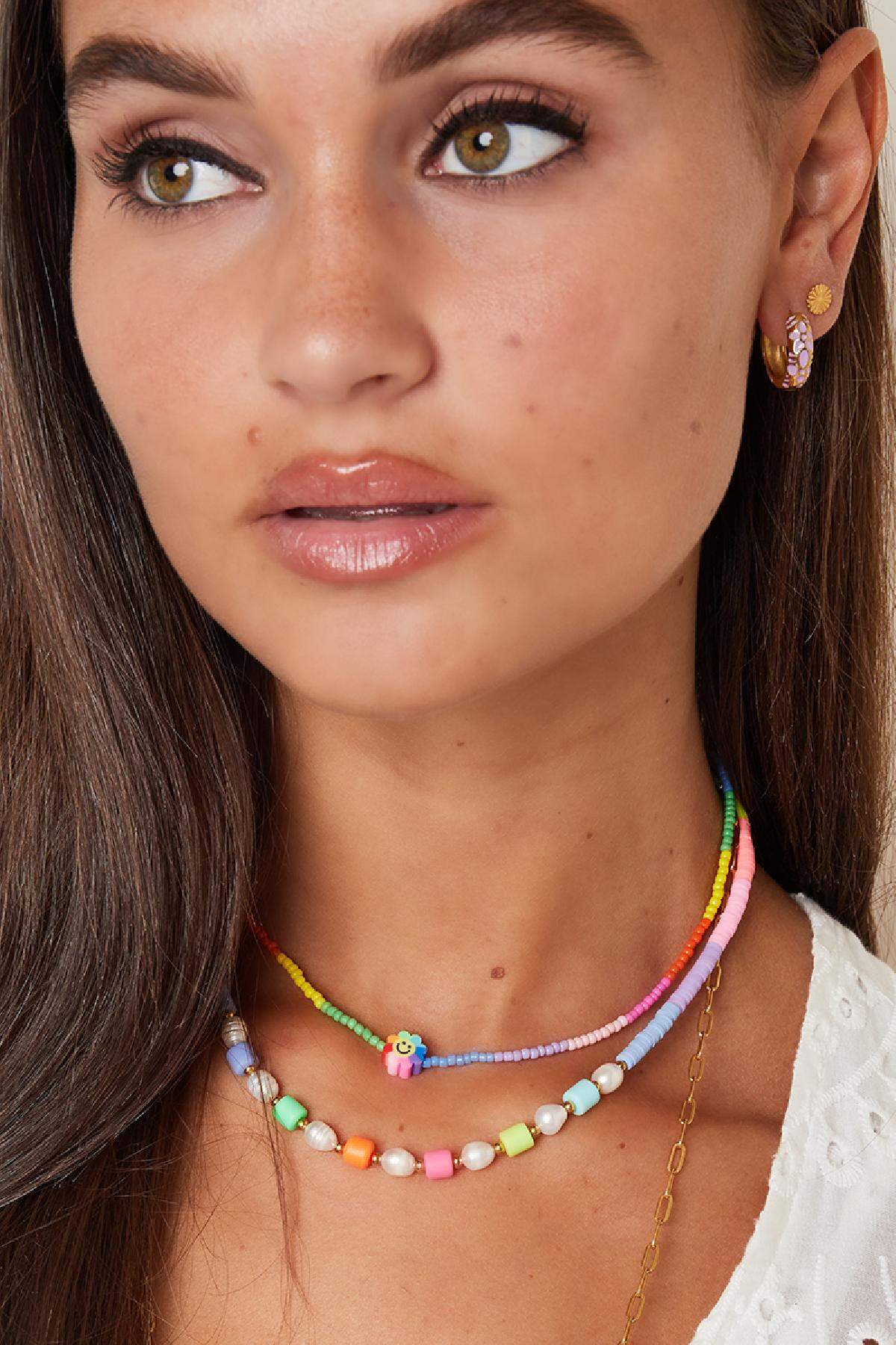 Collana Di Perle Colorate - Collezione Arcobaleno Multi Stainless Steel h5 Immagine2
