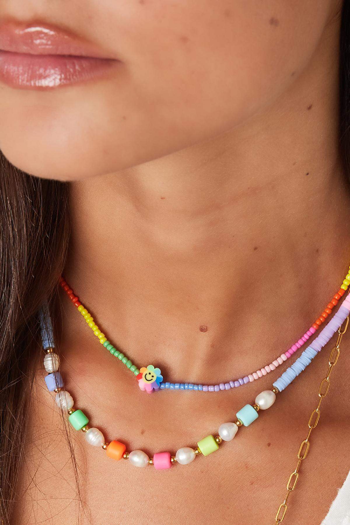 Collana Di Perle Colorate - Collezione Arcobaleno Multi Stainless Steel Immagine3