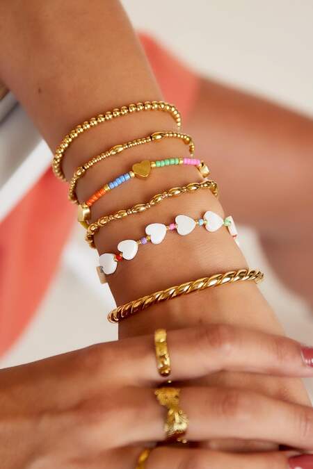 Bracciale cuore in Colore oro - Collezione Rainbow Multi Stainless Steel