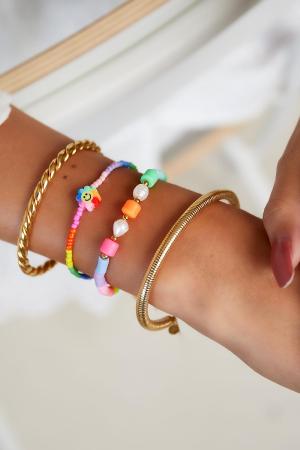 Blumen-Smiley-Armband - Rainbow-Kollektion Multi Edelstahl h5 Bild2