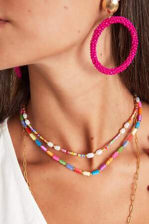 Bunte Perlenkette - Rainbow-Kollektion Multi Edelstahl h5 Bild3