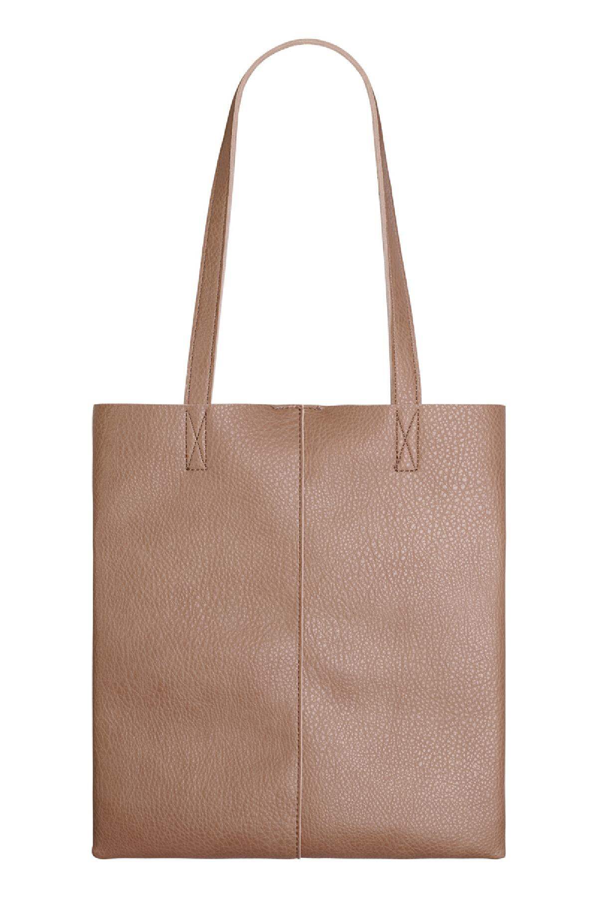 PU-Shopper im halben Panther-Animal-Print mit kleinen Beuteln Beige Polyurethan Bild4