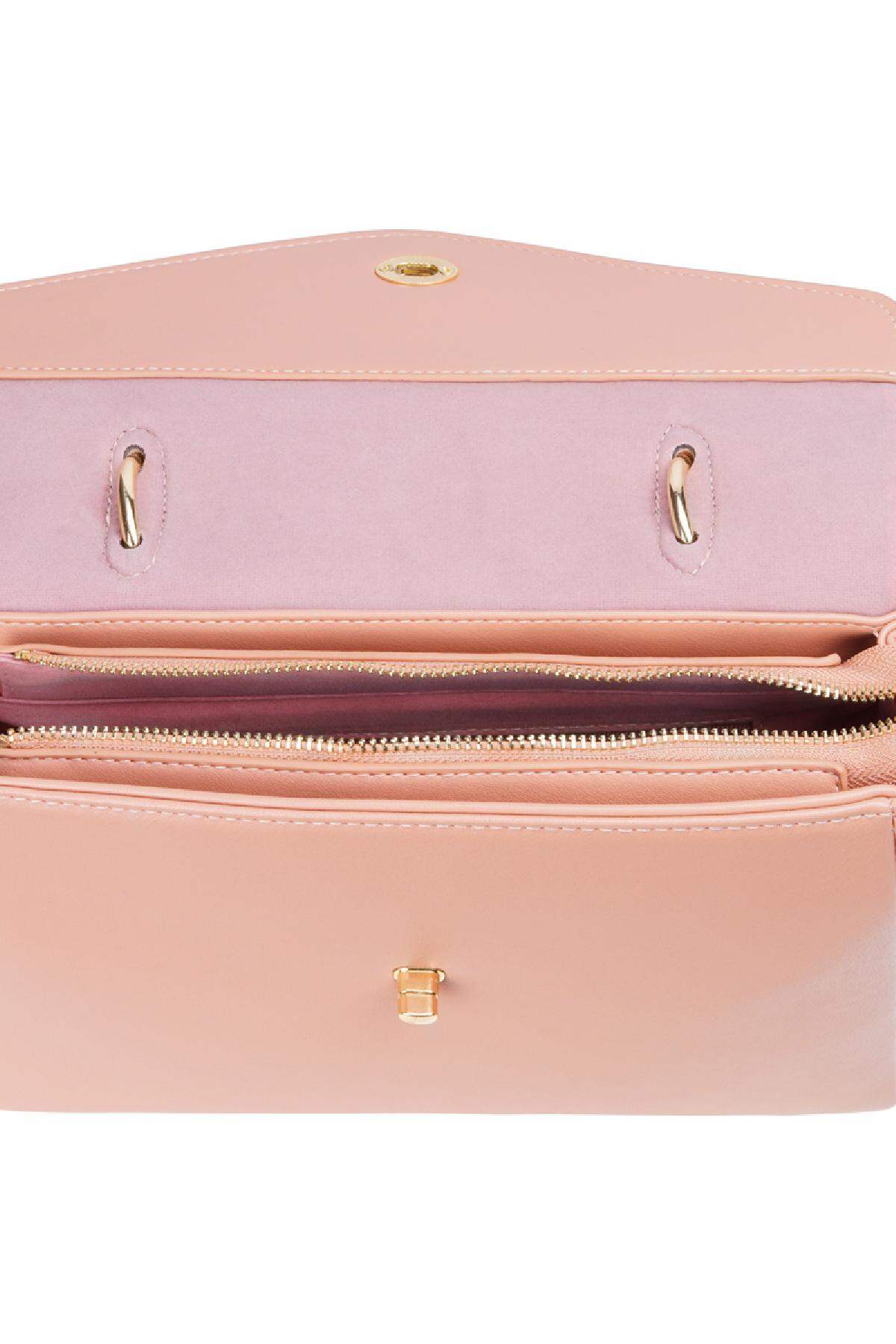 PU Kunstledertasche mit Griff und Schultergurt und Metalldetails Rosa Polyurethan h5 Bild9