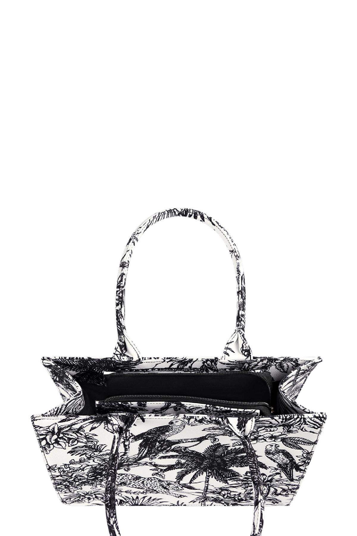 Borsa tote Jungle Black & White Polyester Immagine3