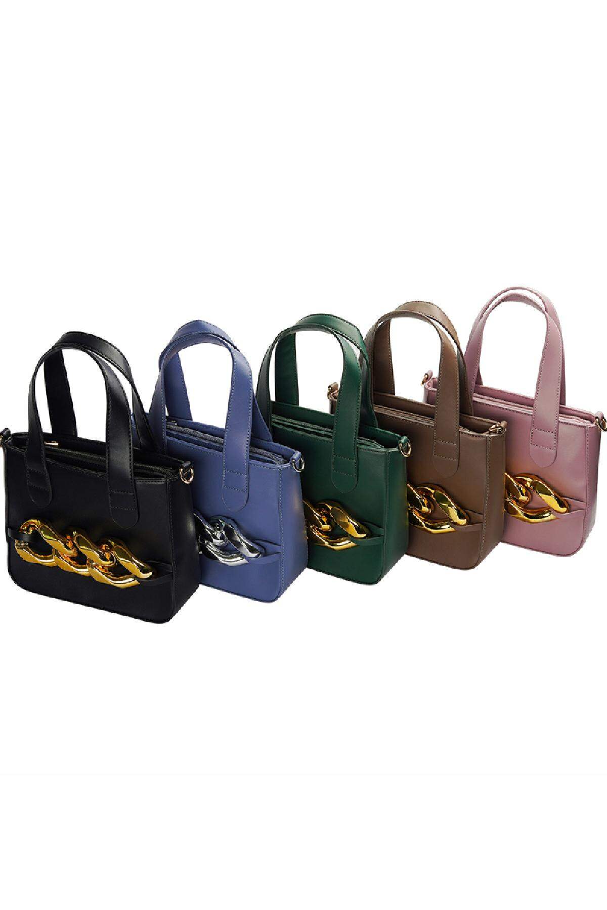 Bolsa de PU con cadena de metal Lila Poliuretano Imagen4