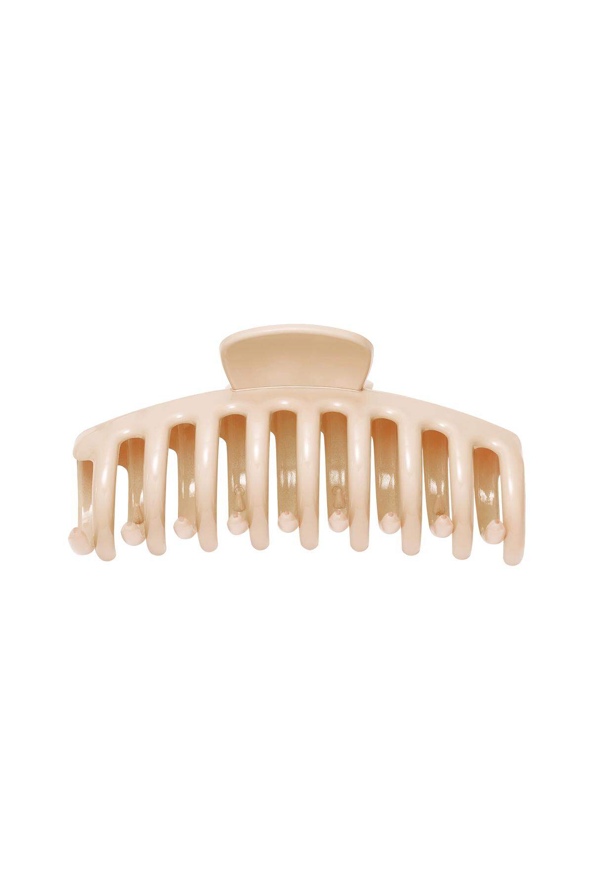 Fermaglio per capelli grande finitura lucida Beige Plastic 