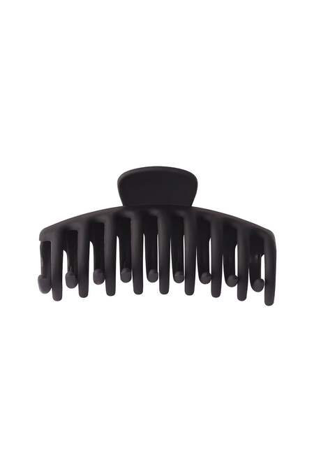 Große Haarspange mattes Finish Schwarz Kunststoff