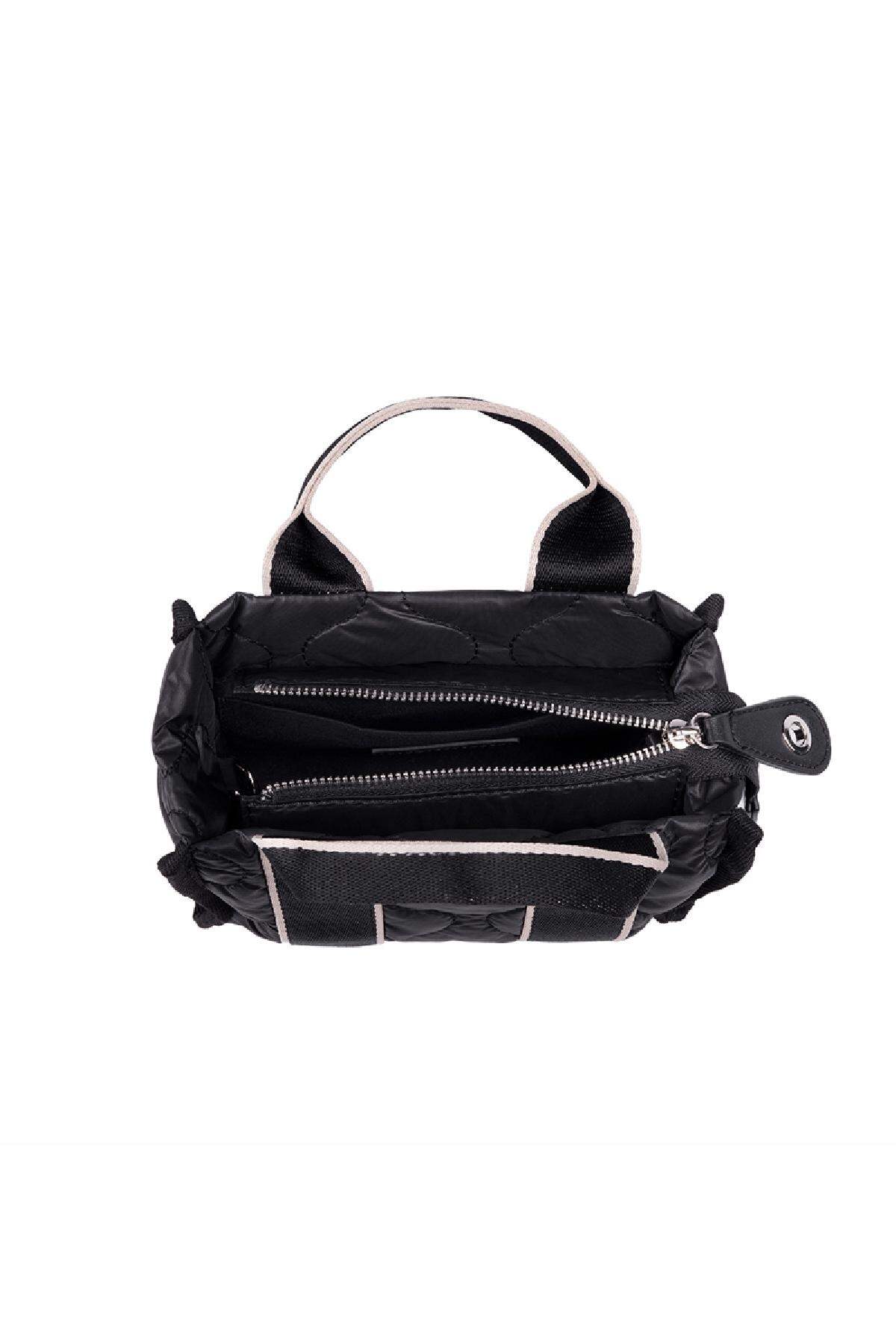 Sportlich gepolsterte Mini-Umhängetasche Schwarz Polyester Bild6