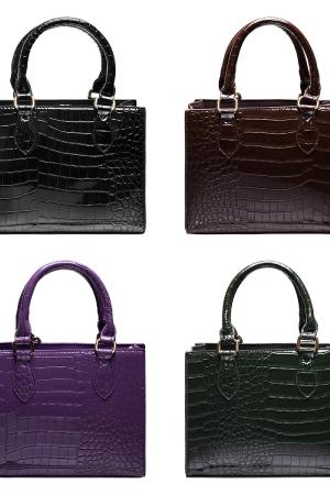 Quadratische Tasche Crocy Grün Polyurethan h5 Bild3