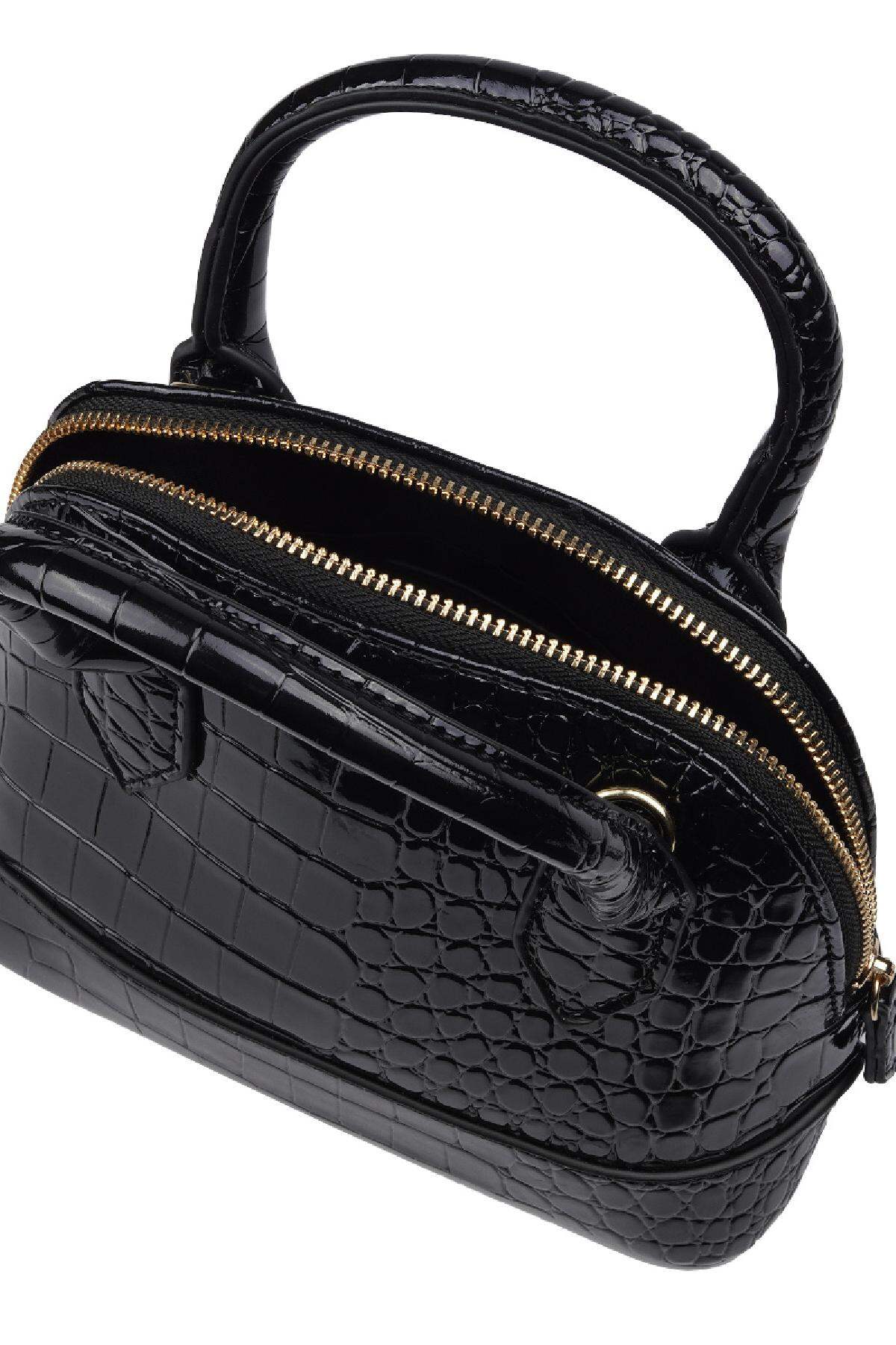 Krokodiltasche Schwarz Polyurethan Bild3