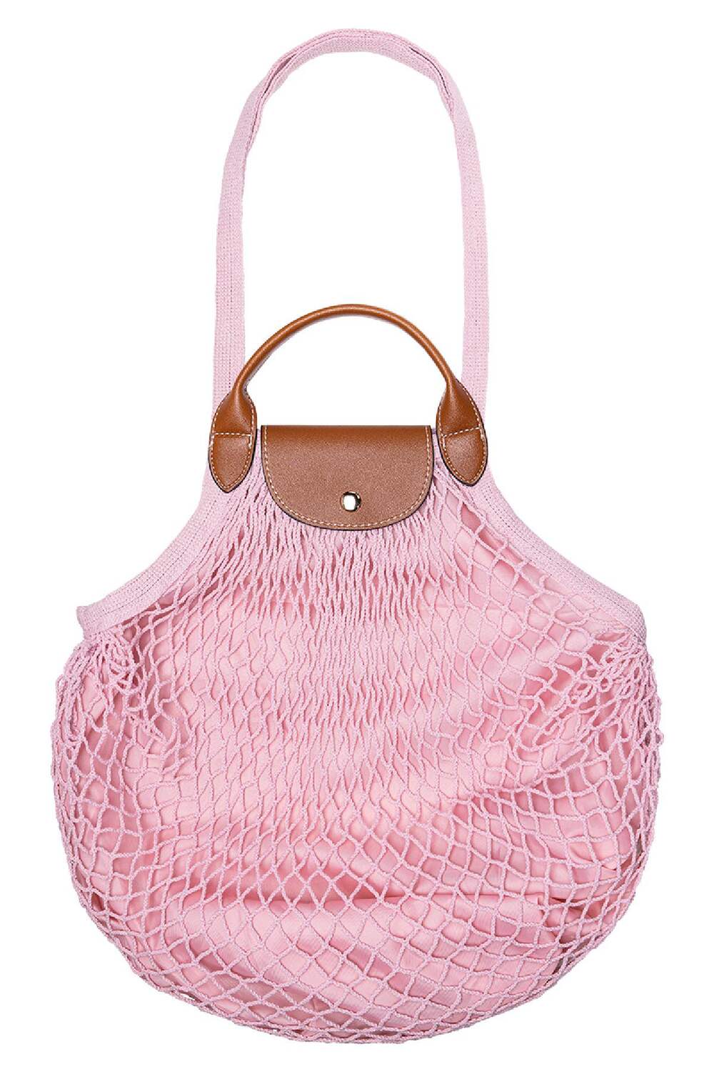 Trendiger Shopper mit Ledergriff Rosa Baumwolle h5Bild3