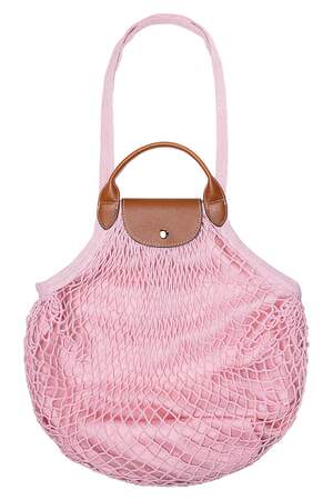 Trendiger Shopper mit Ledergriff Rosa Baumwolle h5 Bild3