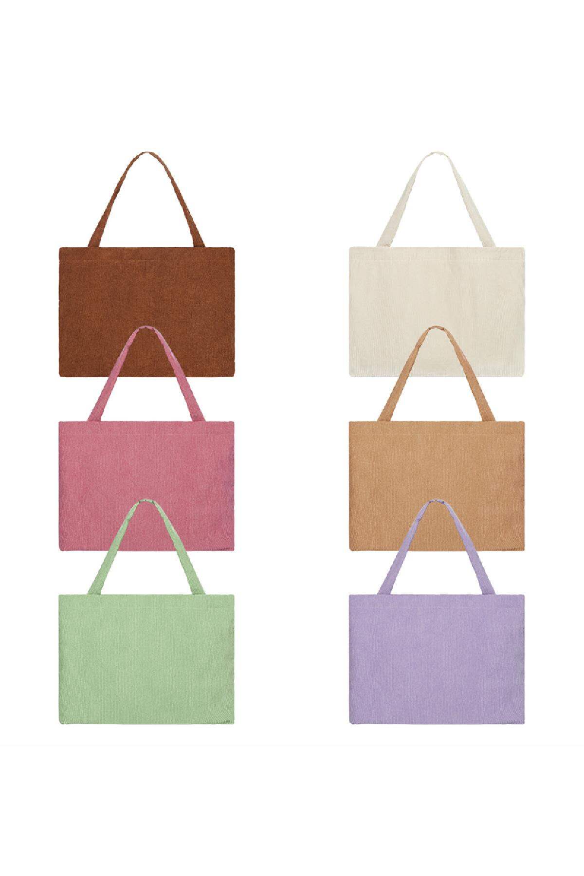Shopper Bag Rippstoff Camel Polyester Bild5