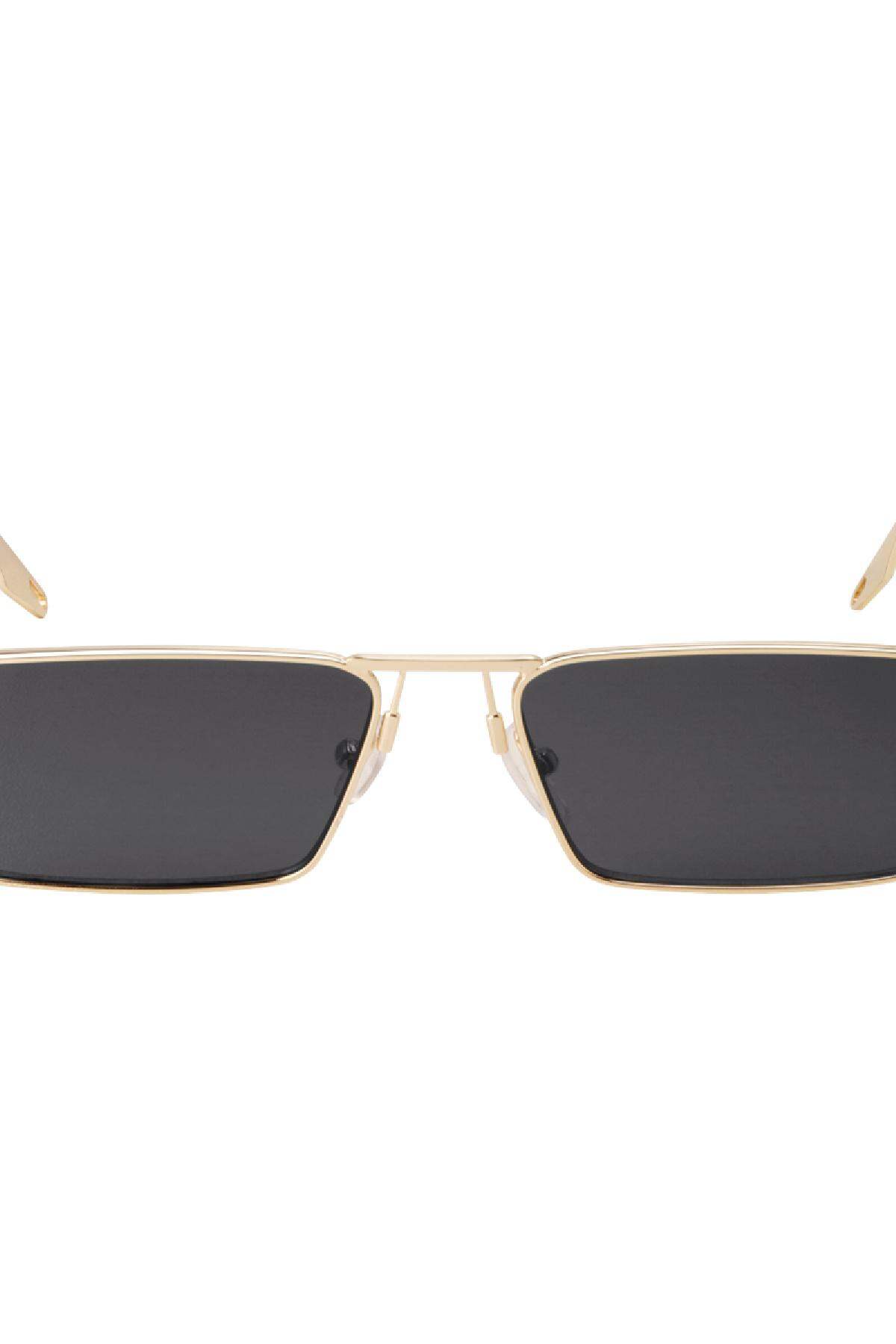 Retro-Vibes mit eckiger Sonnenbrille Grau & Goldfarbe Metall One size h5 Bild4
