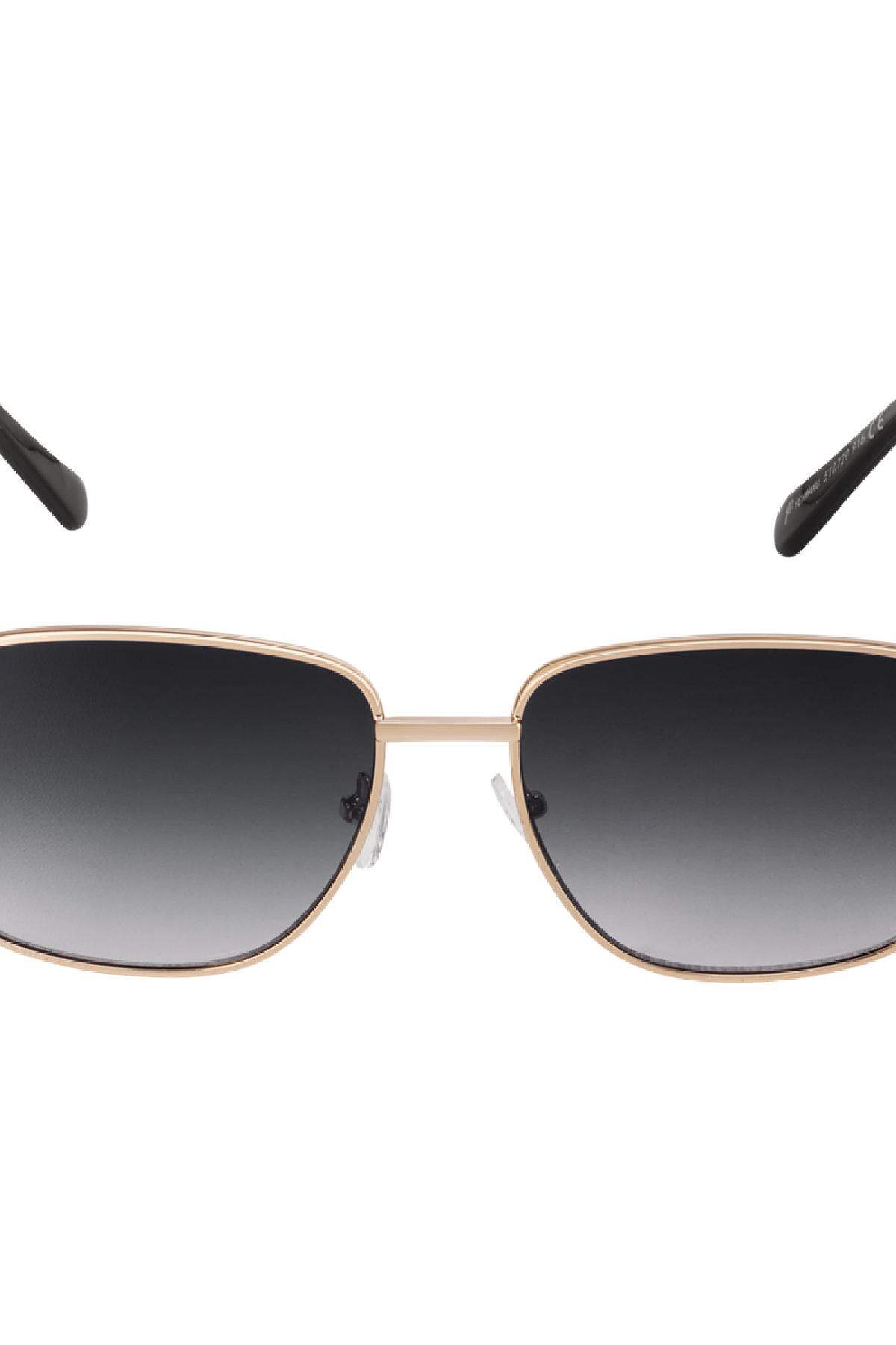 Sonnenbrille in dunklen Tönen Grau & Goldfarbe Metall h5 Bild2