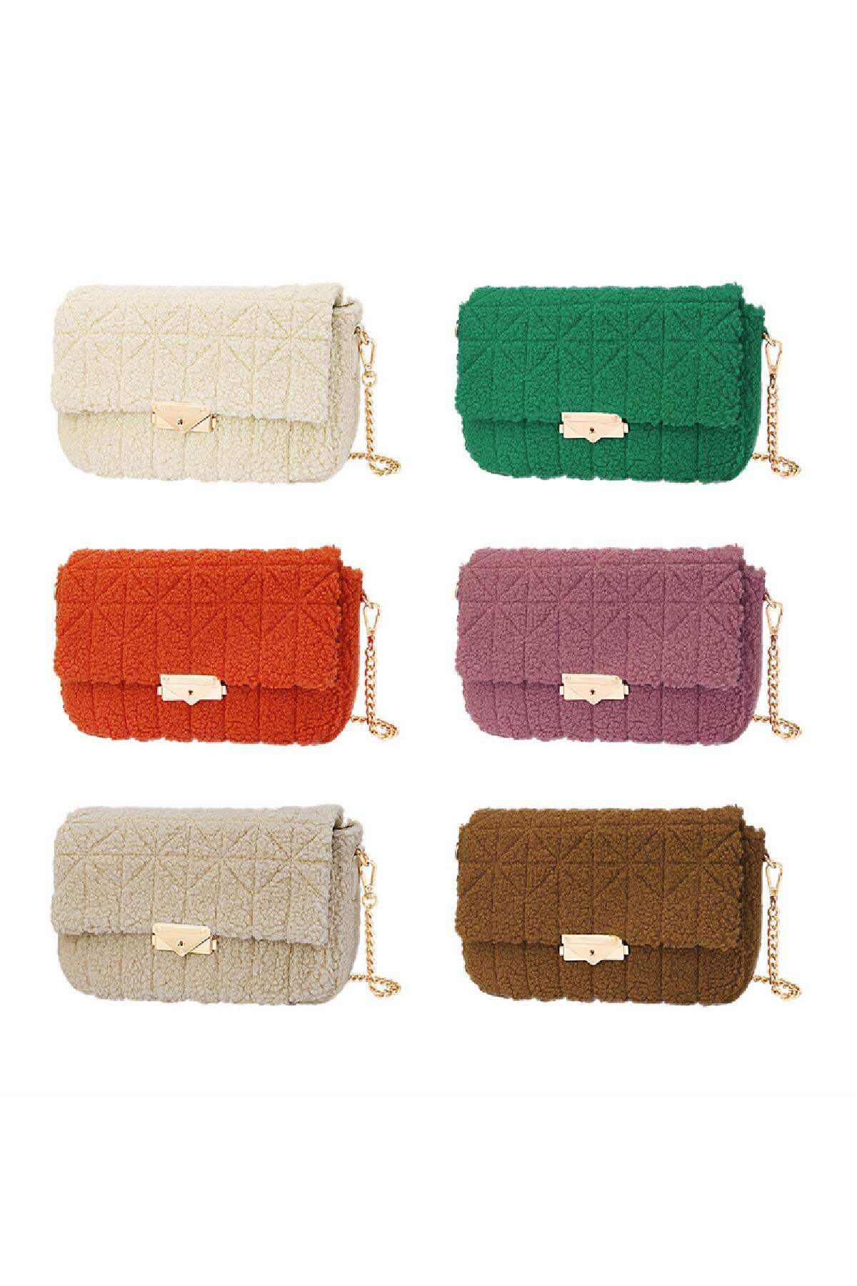 Handtasche mit Teddystoff genäht Beige Polyurethan h5 Bild4